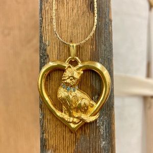 Cat heart pendant